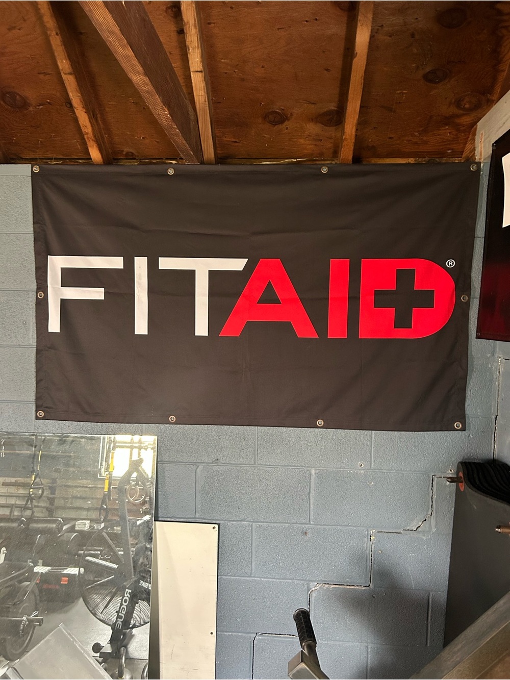 5’x3’ FITAID Black & Red Banner Flag
